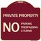 Signmission Private Property No Parking No Trespassing U Turns! Heavy-Gauge Alum Sign, 18" x 18", BU-1818-24621 A-DES-BU-1818-24621 - alternate 1